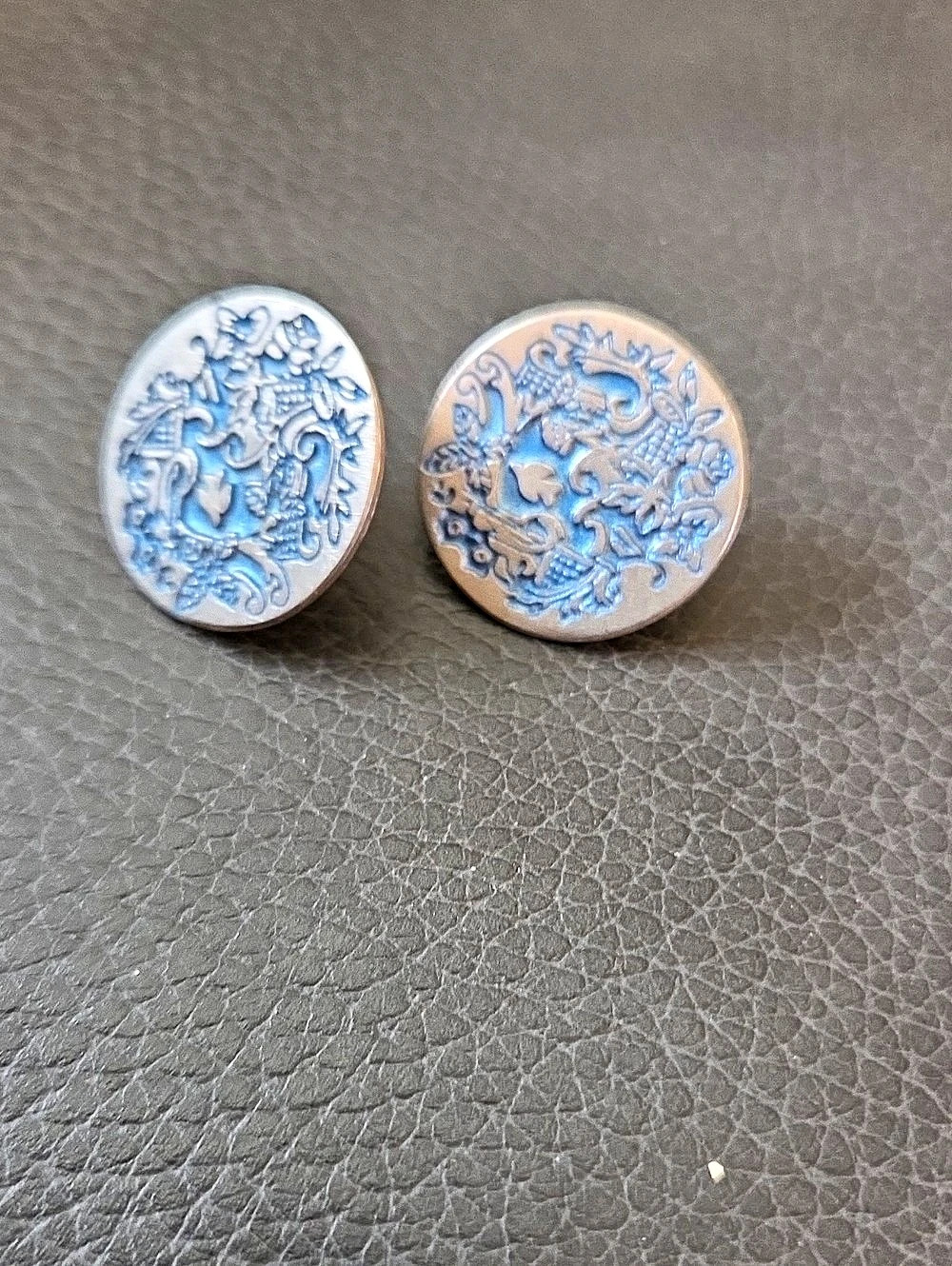 Blue & Silver Dragon Earrings Like New